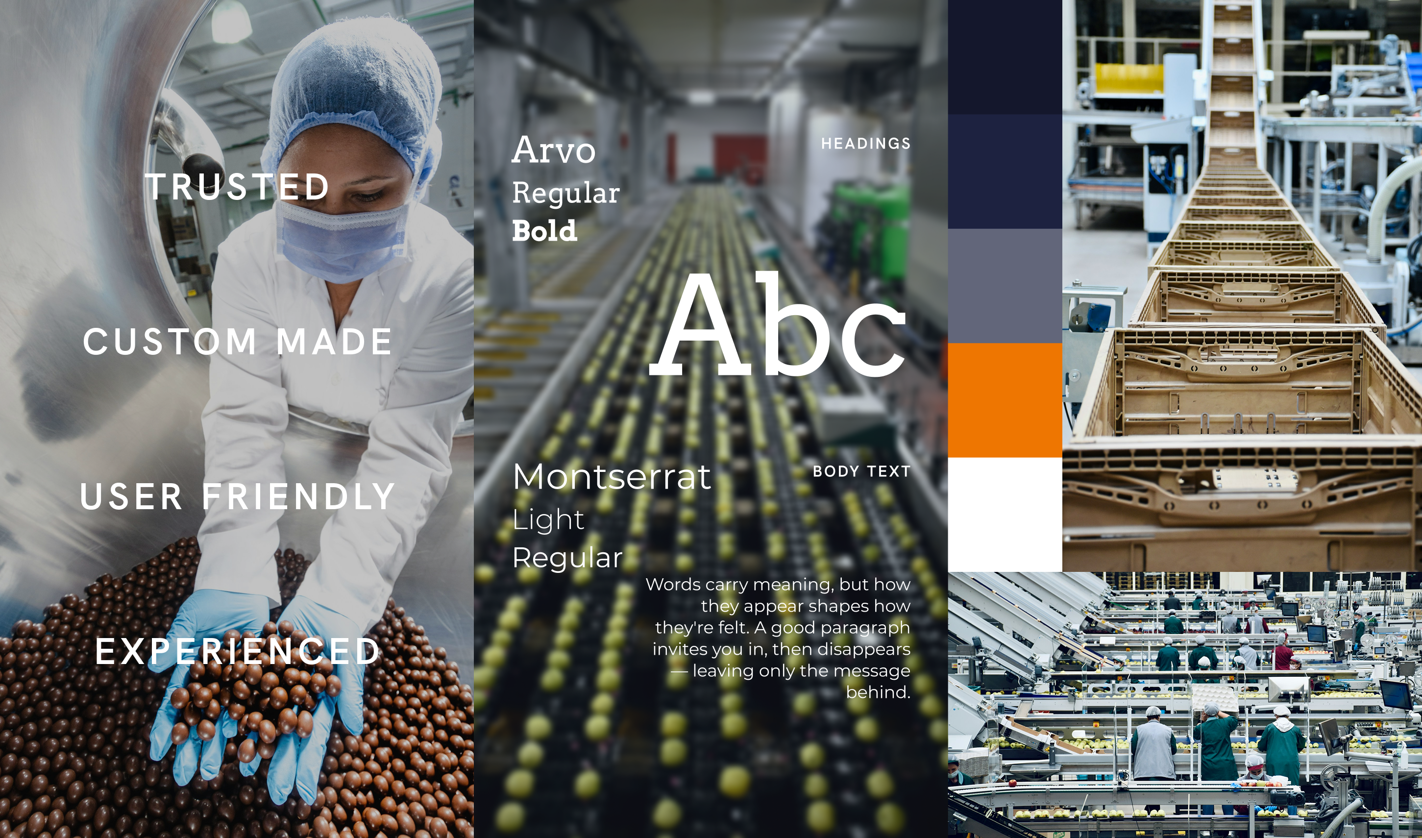 Moodboard featuring fonts, colours and styles for the project.